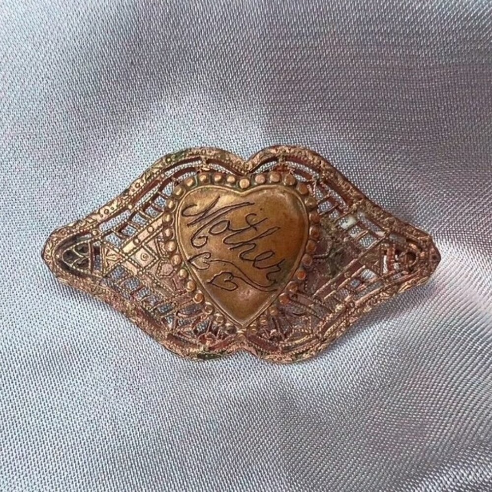 Vintage Gold Mother Brooch